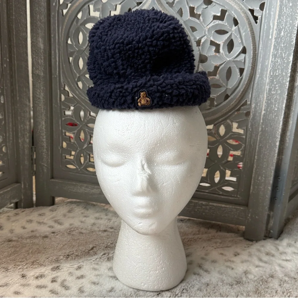 Baby GAP navy teddy bear beanie hat boys 12-18 months Classic Blokecore winter